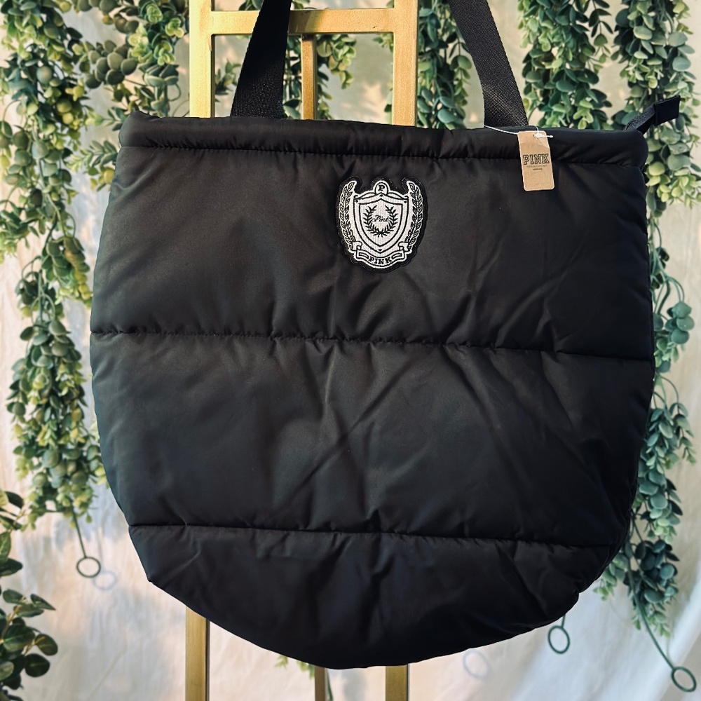 Victoria's Secret Black Quilted Puffer Tote!